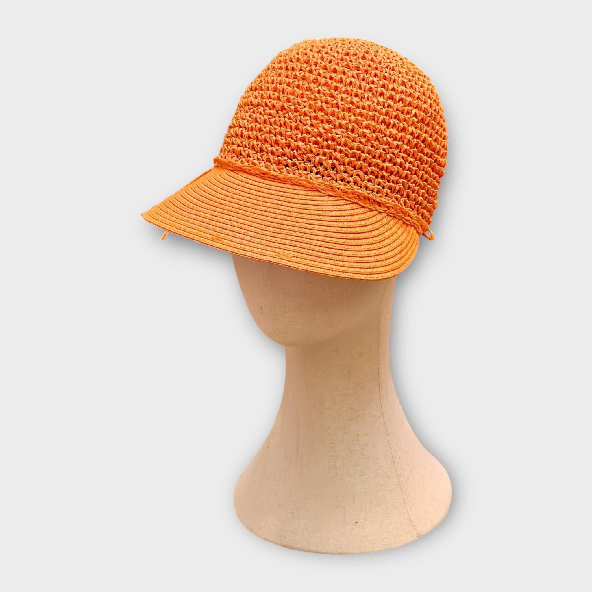 Cappello Donna Estivo Con Visiera in Paglia Crochet - Cappelleria Bacca
