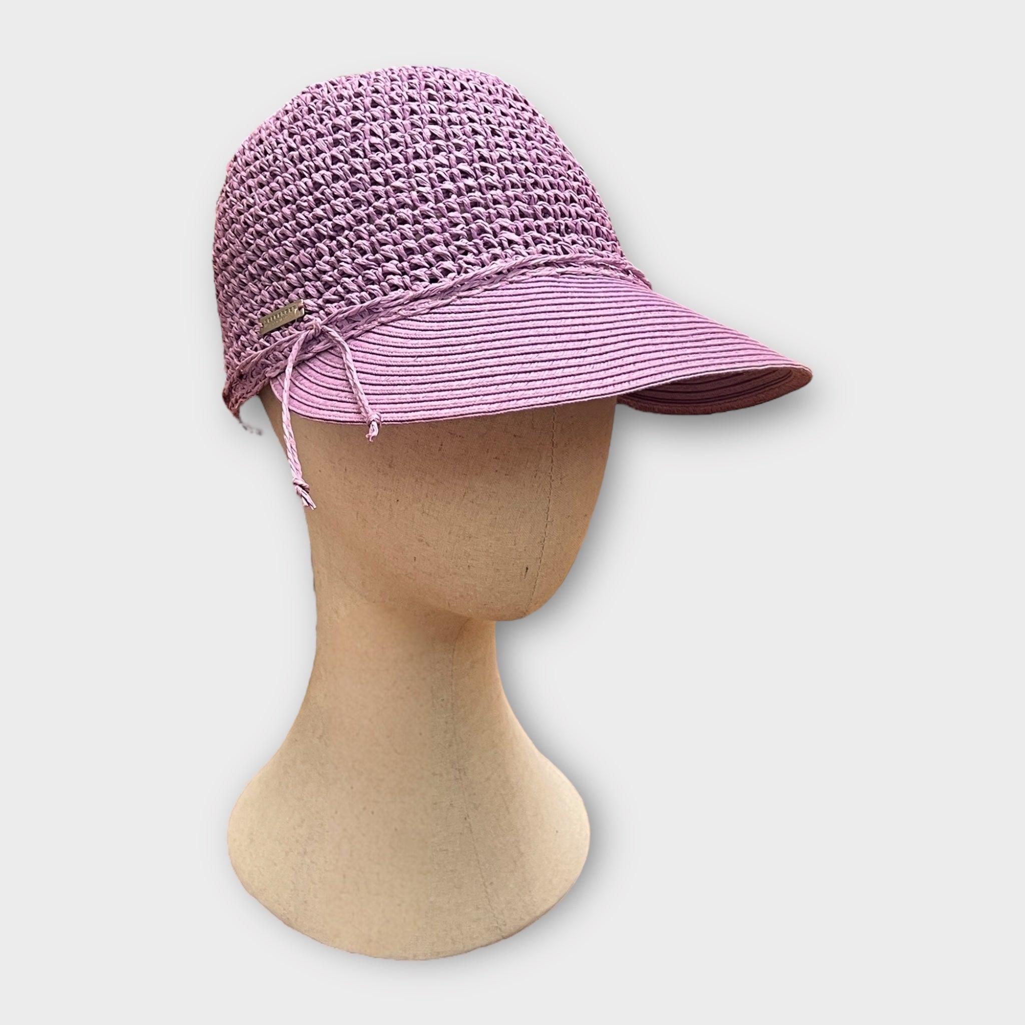 Cappello Donna Estivo Con Visiera in Paglia Crochet - Cappelleria Bacca