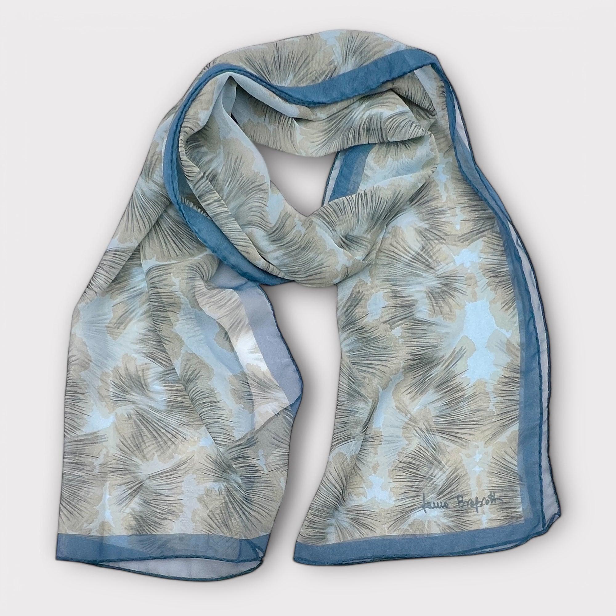 Sciarpa In Pura Seta Georgette 45 x 160 Flora - Cappelleria Bacca