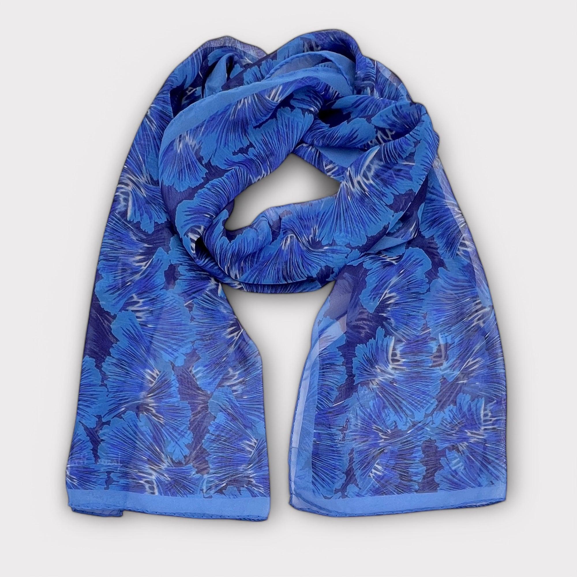 Sciarpa In Pura Seta Georgette 45 x 160 Flora - Cappelleria Bacca