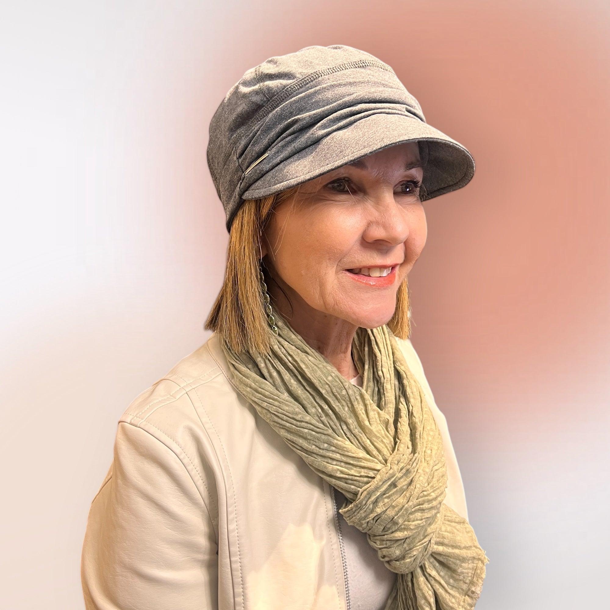 Berretto Donna in Jersey di Cotone con Visiera - Cappelleria Bacca