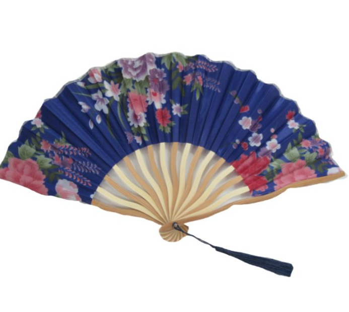 Ventaglio In Bamboo e Seta Fantasia Diam. 37 cm.