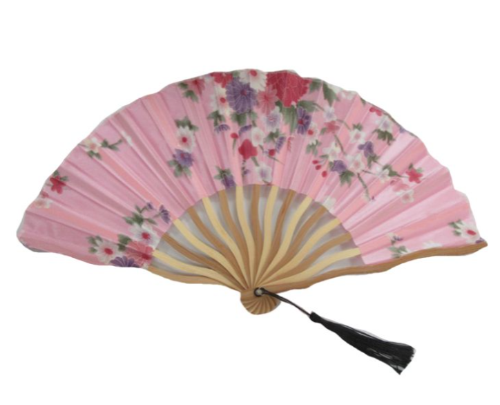 Ventaglio In Bamboo e Seta Fantasia Diam. 37 cm.