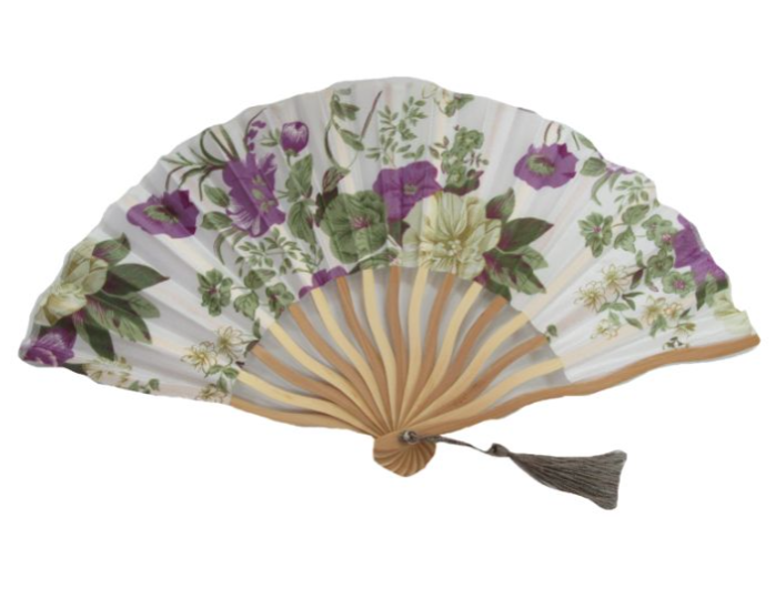 Ventaglio In Bamboo e Seta Fantasia Diam. 37 cm.