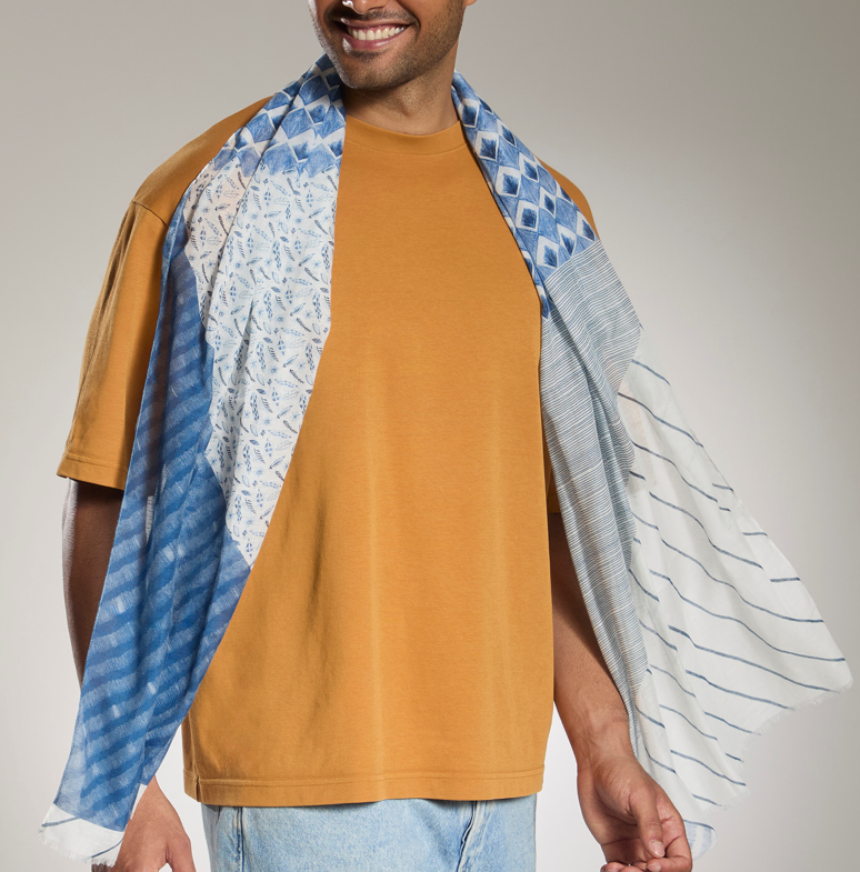 Sciarpa Estiva Unisex 60x180 cm In Cotone E Lino - Cappelleria Bacca