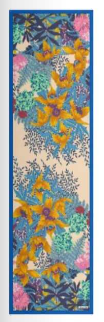 Sciarpa in Raso di Pura Seta Motivo Floreale 45x160 cm - Cappelleria Bacca