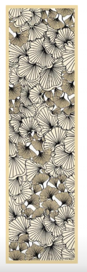 Sciarpa in Pura Seta Georgette Motivo Fiori Stilizzati 45x160 cm - Cappelleria Bacca