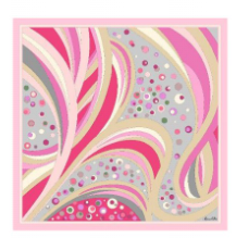 Foulard in Twill di Pura Seta Motivo Fantasia Astratta 70x70 cm - Cappelleria Bacca