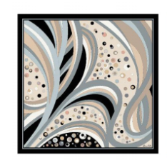 Foulard in Twill di Pura Seta Motivo Fantasia Astratta 70x70 cm - Cappelleria Bacca