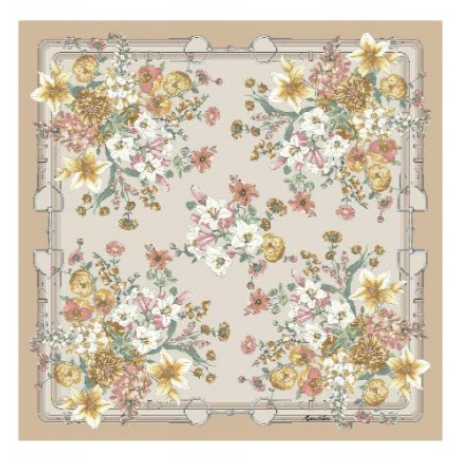 Foulard in Twill di Pura Seta Motivo Floreale 70x70 cm - Cappelleria Bacca
