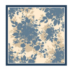 Foulard in Twill di Pura Seta Motivo Floreale Stilizzato 90x90 cm - Cappelleria Bacca