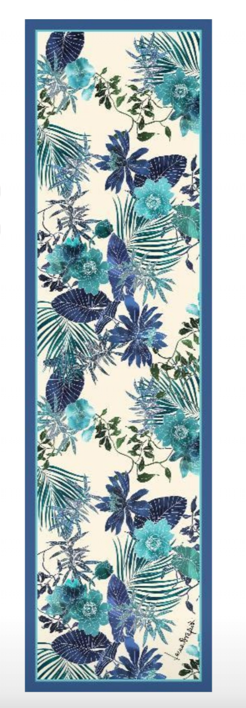 Sciarpa in Pura Seta Georgette Flora 45x160 cm - Cappelleria Bacca