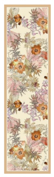 Sciarpa in Pura Seta Georgette Flora 45x160 cm - Cappelleria Bacca