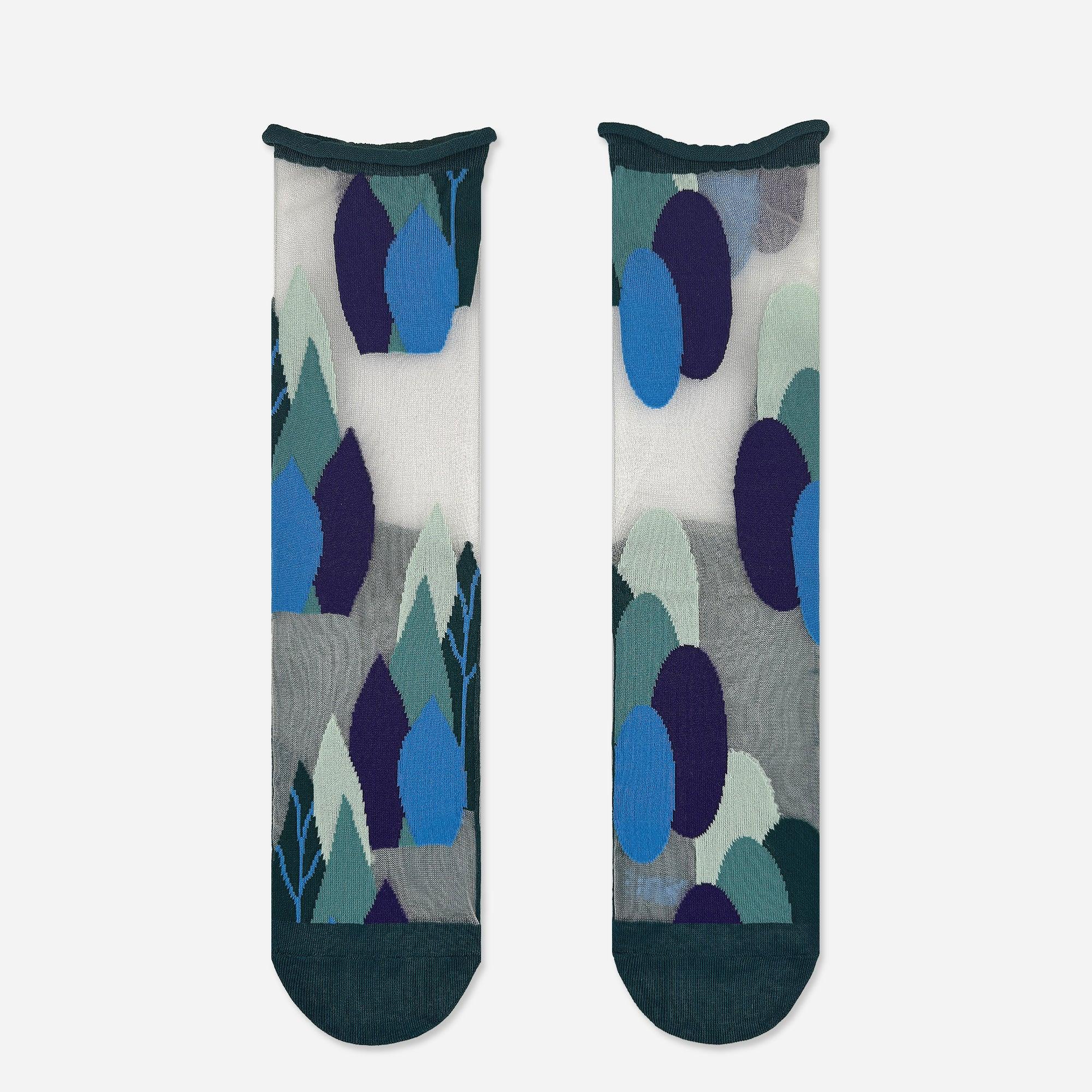 Calzini Da Donna Spaiati Teal Garden - Cappelleria Bacca