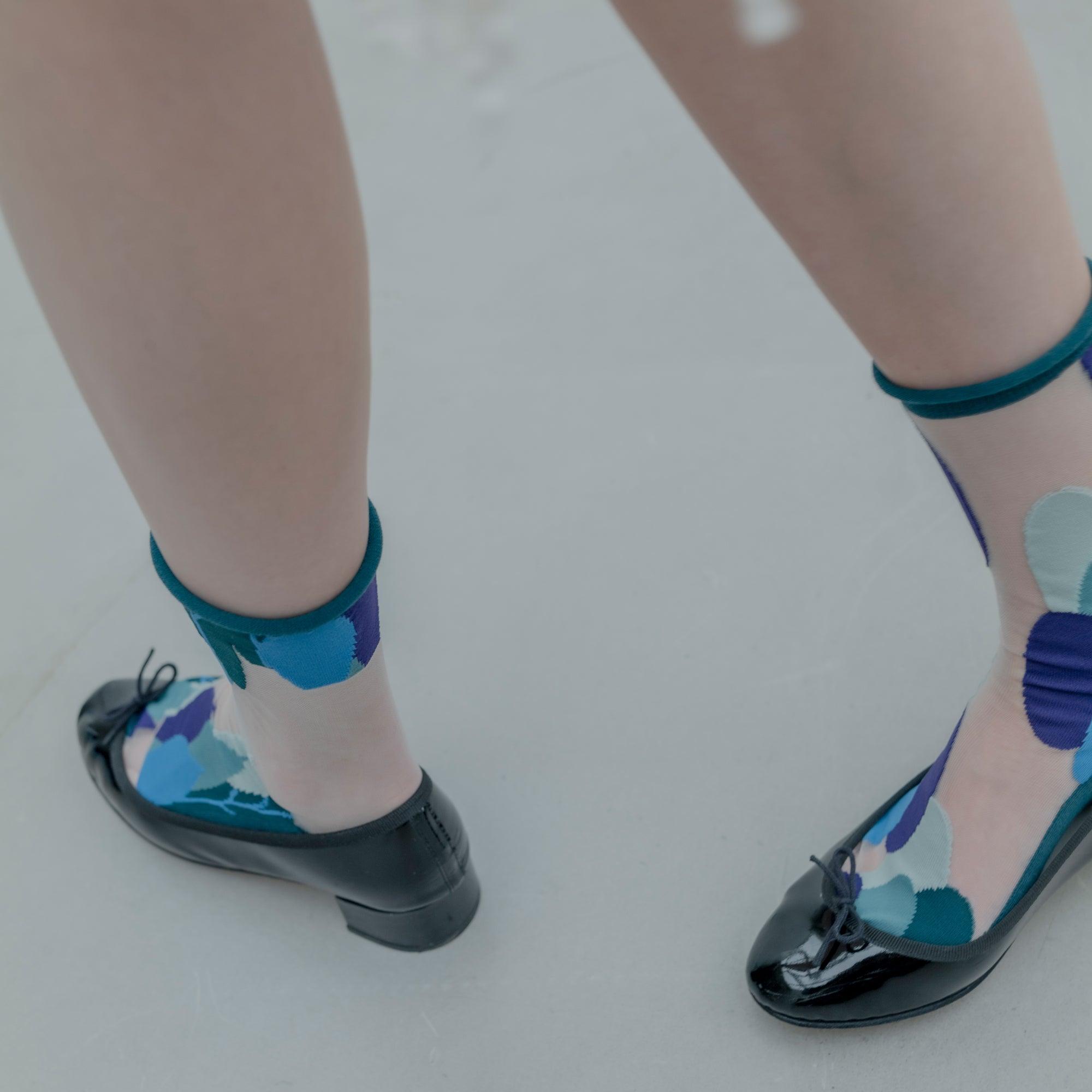 Calzini Da Donna Spaiati Teal Garden - Cappelleria Bacca