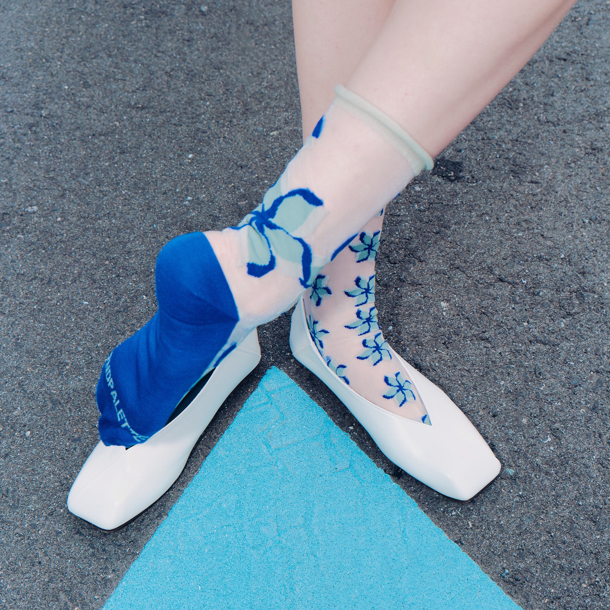 Calzini Da Donna Diversi In Tulle e Cotone Ocean Bloom