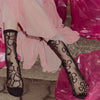 Calzini Da Donna Spaiati In Tulle E Cotone Black Florin