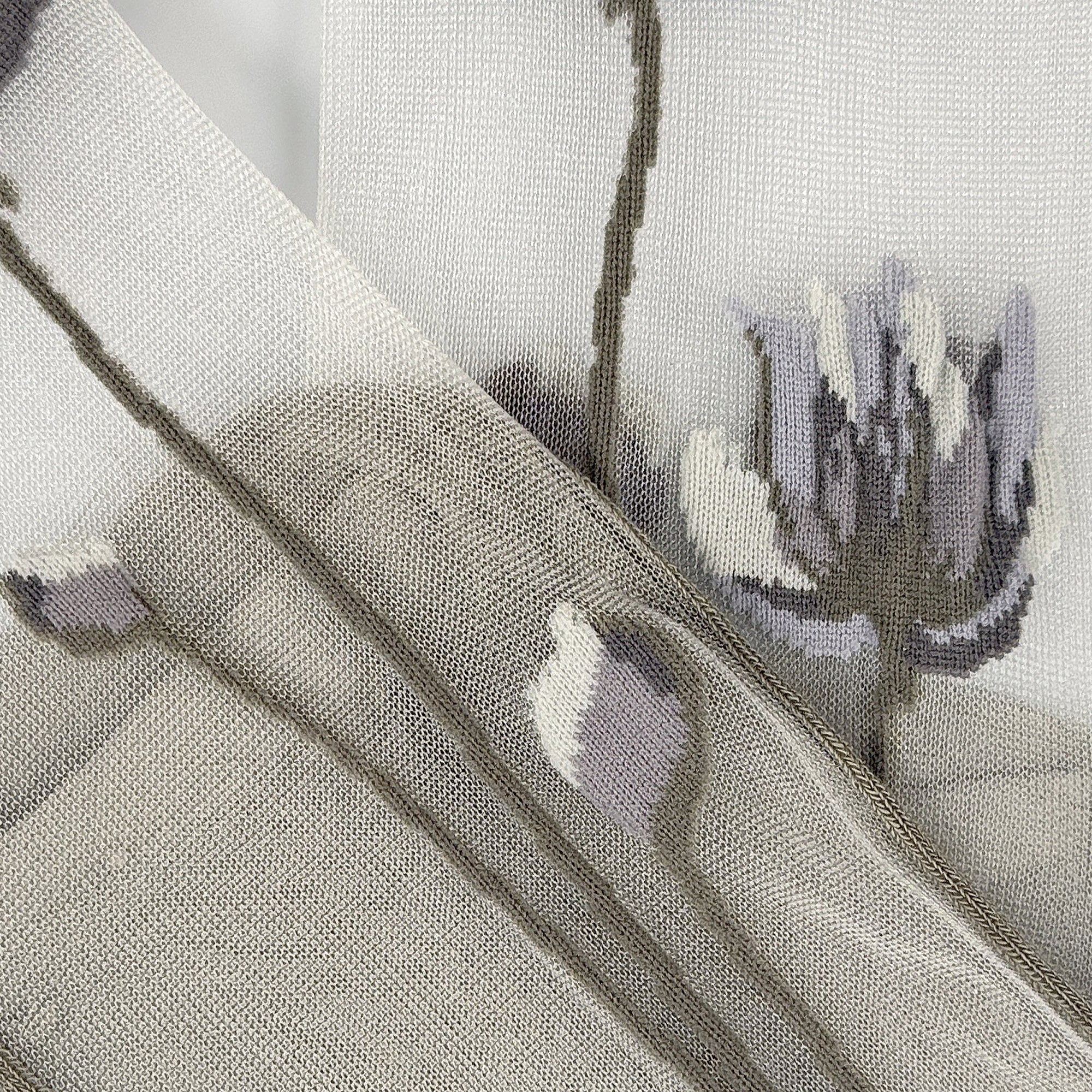 Calzini Da Donna Spaiati In Tulle e Cotone Grey Bloom