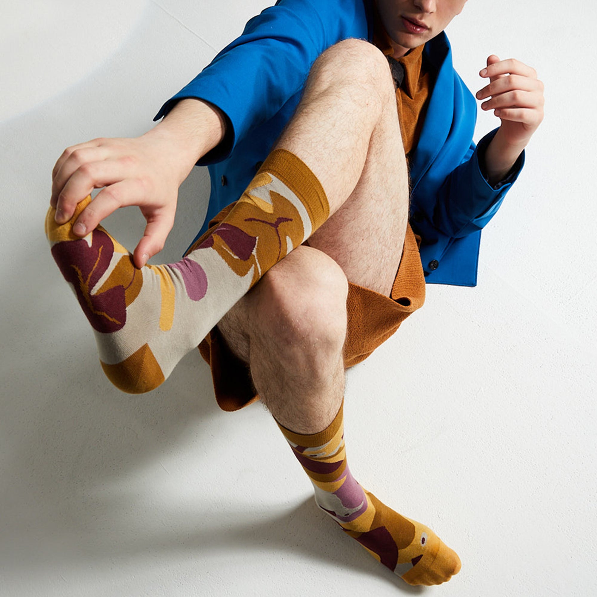 Calzini Spaiati Unisex Mid Calf In Cotone Bee Bird