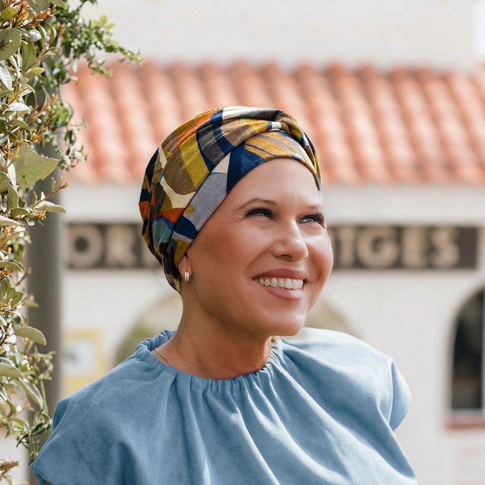 Berretto Turbante Donna In Morbido Bamboo Fantasia  - Per Pelli Sensibili - Cappelleria Bacca