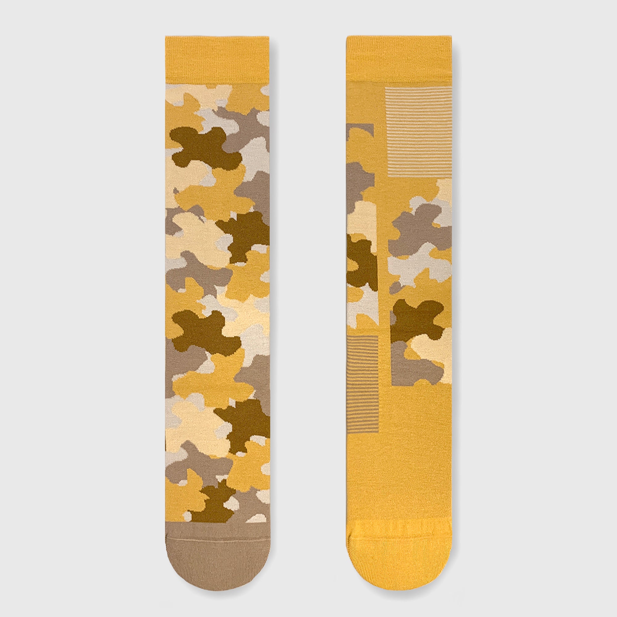 Calzini Spaiati Unisex In Cotone E Modal Motivo Giallo Camouflage