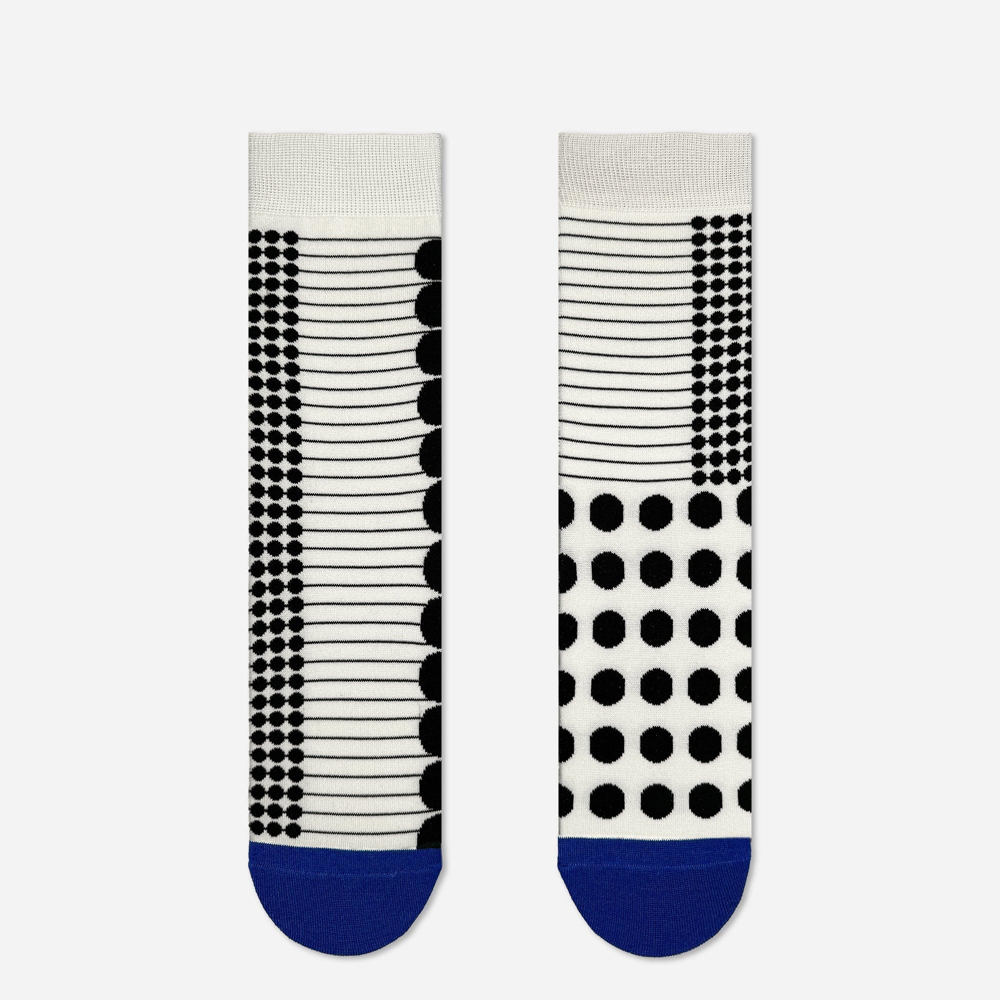 Calzini Spaiati Colore Bianco e Nero Greenfrog-dot - Cappelleria Bacca