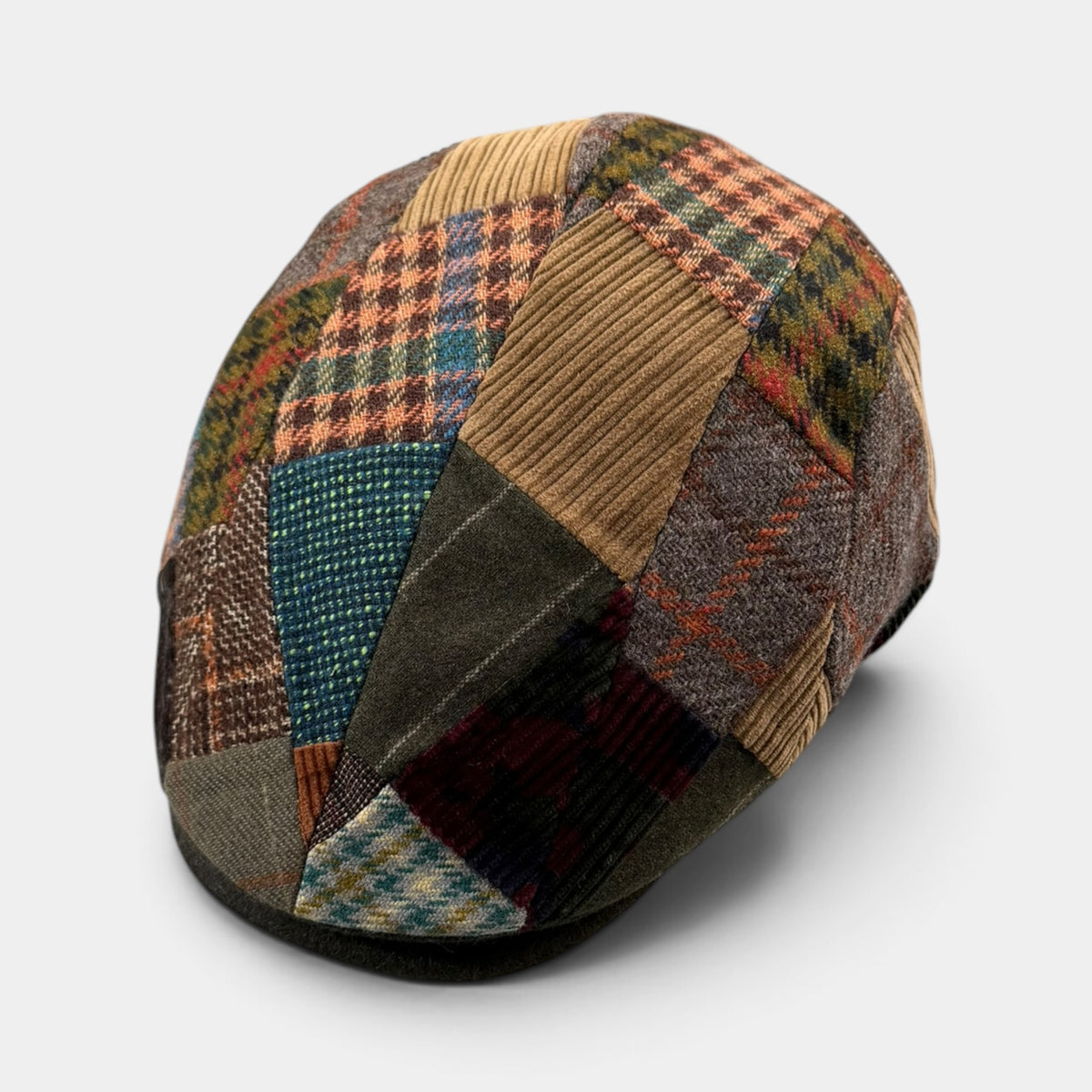 Coppola In Tessuto Di Pura Lana Patchwork Marrone - Alfonso D'Este - Cappelleria Bacca