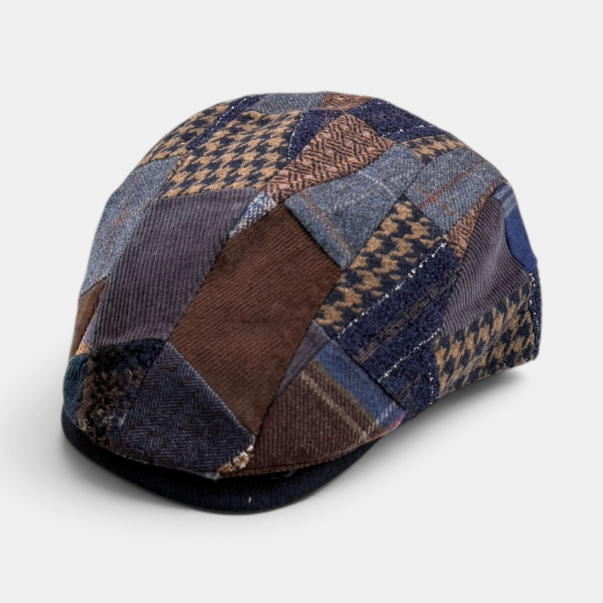 Coppola In Tessuto Di Pura Lana Patchwork Blu - Alfonso D'Este - Cappelleria Bacca
