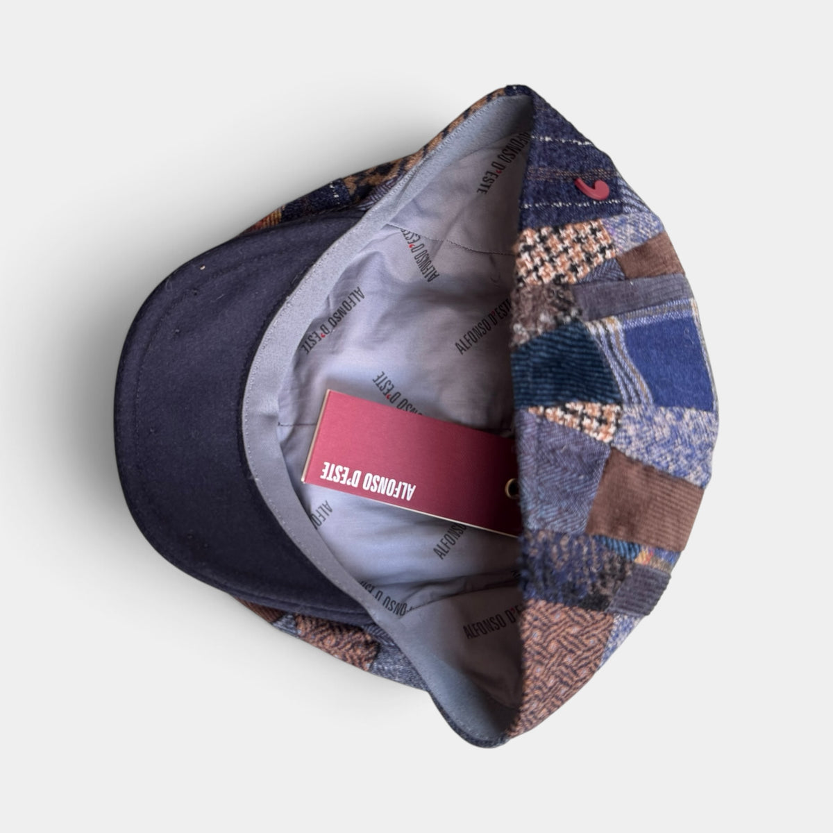 Coppola In Tessuto Di Pura Lana Patchwork Blu - Alfonso D'Este - Cappelleria Bacca