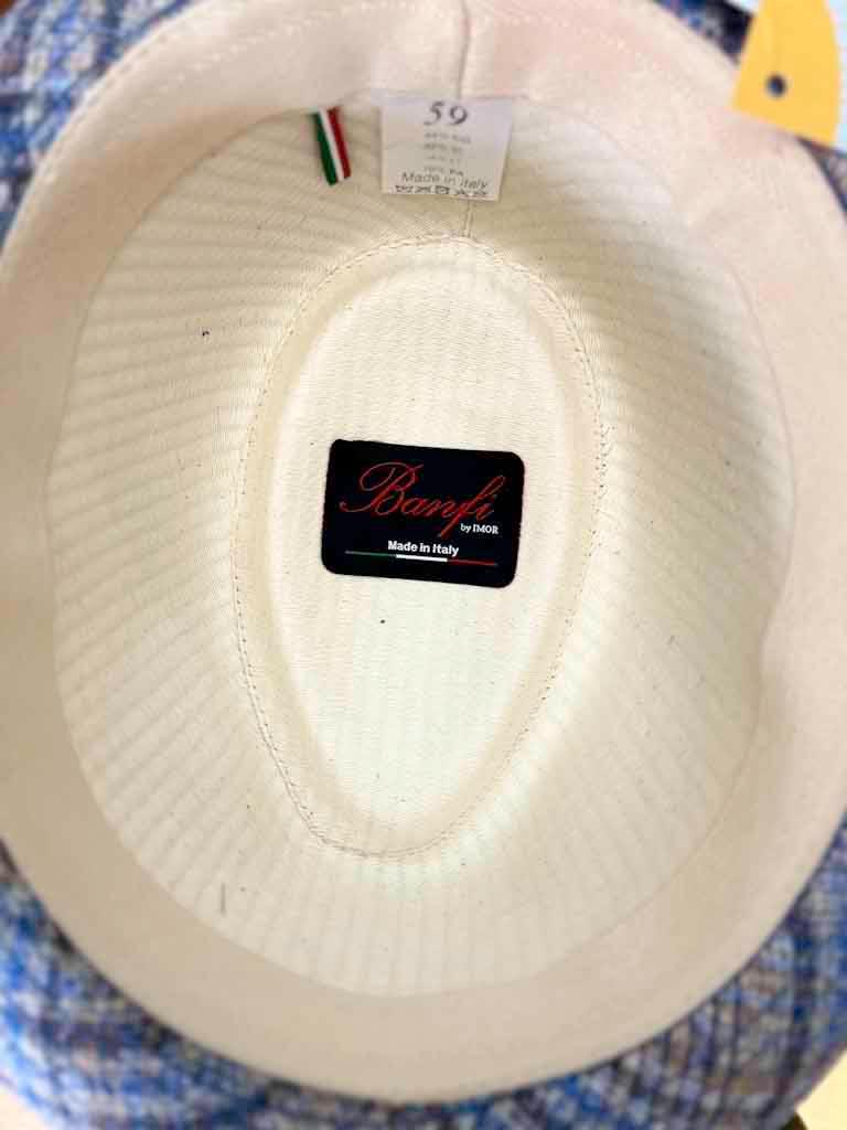 Trilby aus reinem grauem Leinen