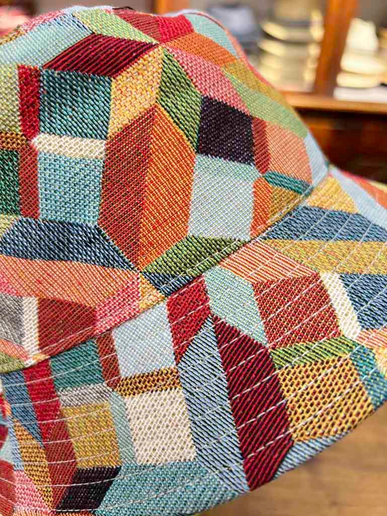 Cappello Bucket Donna In Lino Multicolor Arrotolabile