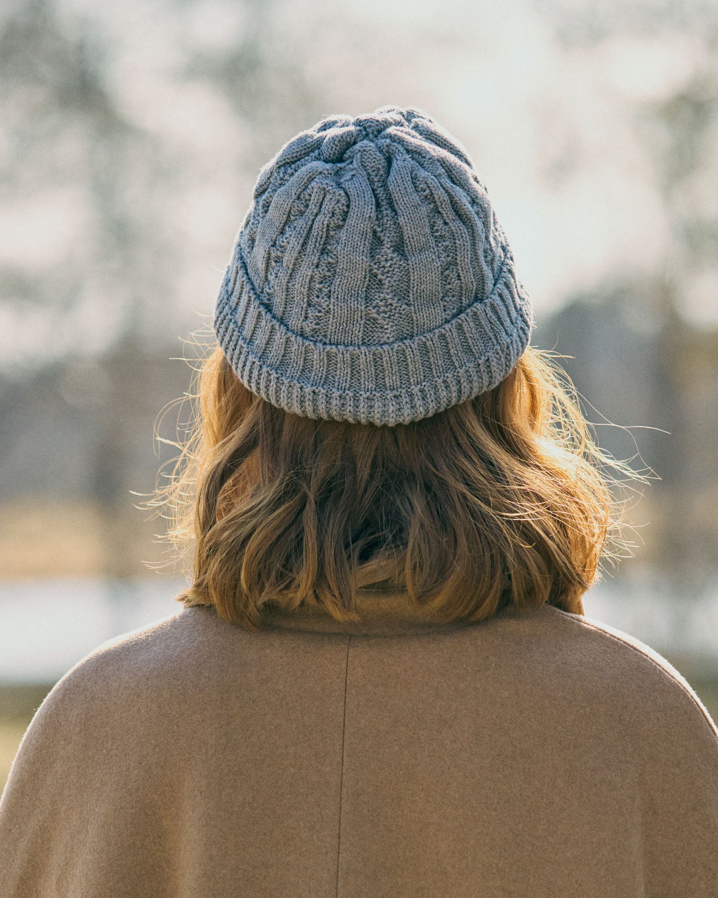 Berretto Beanie In Maglia Di Cotone E Cashmere