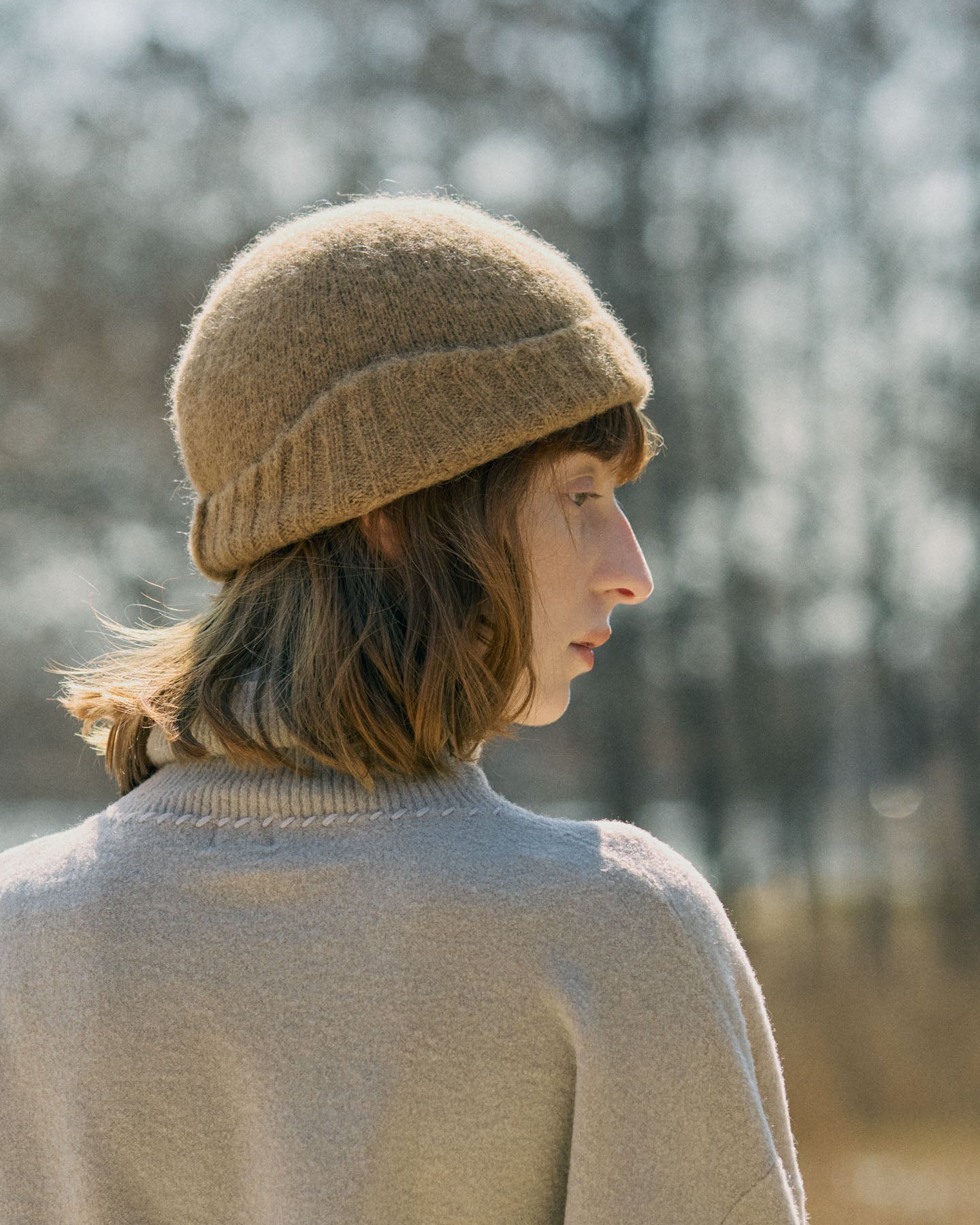 Berretto Beanie In Maglia Di Alpaca