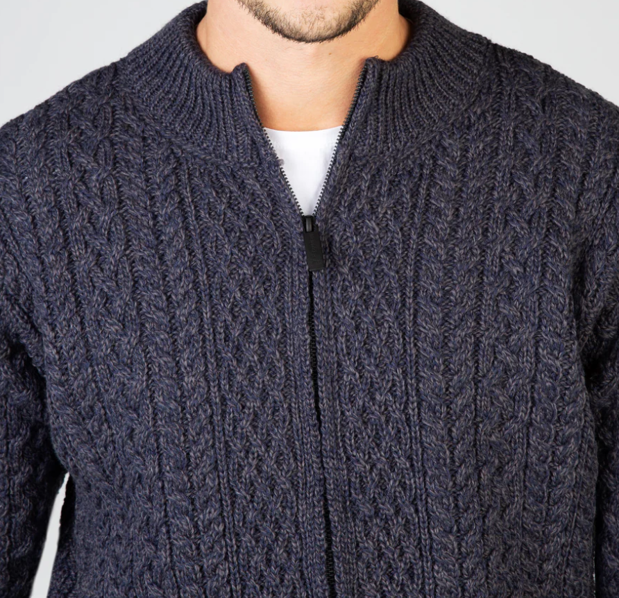 Cardigan Uomo Aran In Pura Lana Merino - Cappelleria Bacca