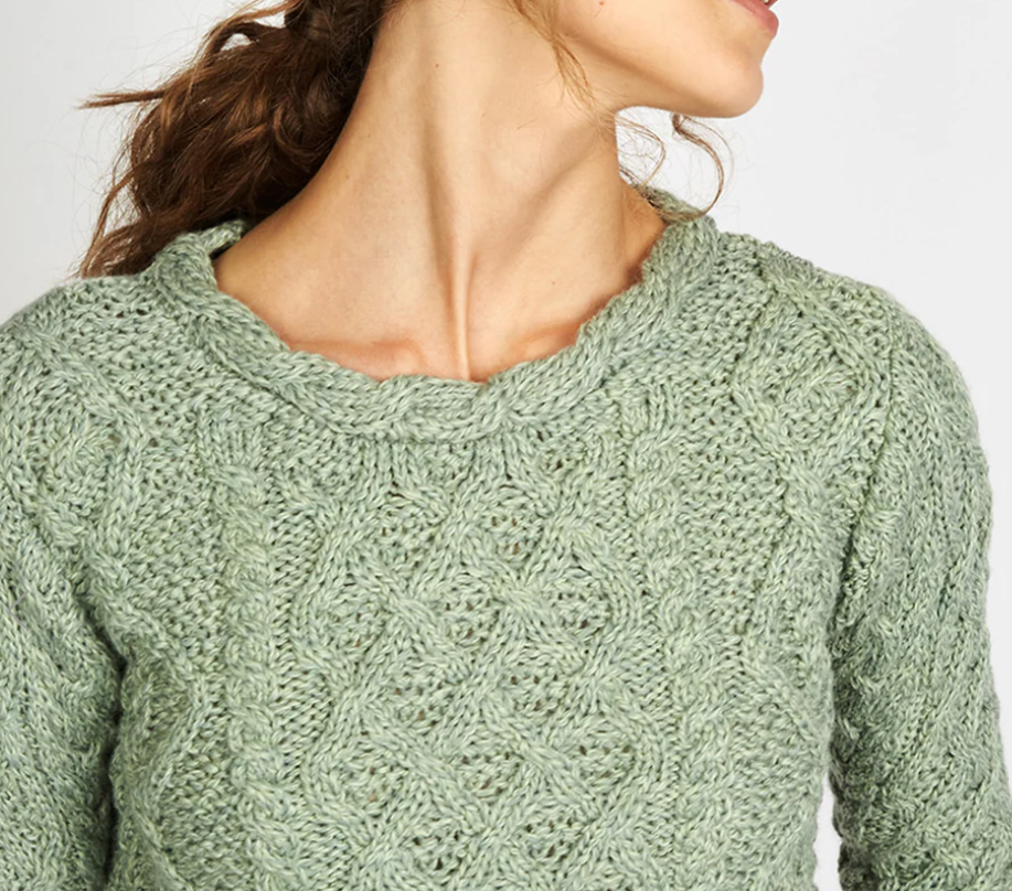 Maglione Donna Aran Honeycomb Pura Lana