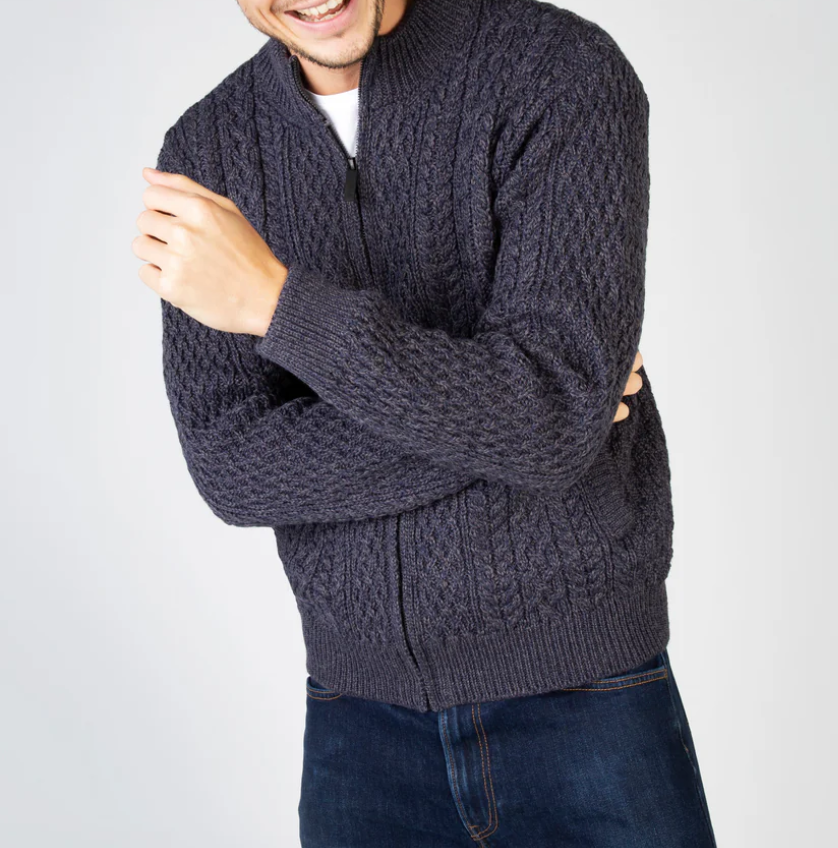 Maglione Unisex Girocollo Aran Honeycomb Pura Lana - Cappelleria Bacca