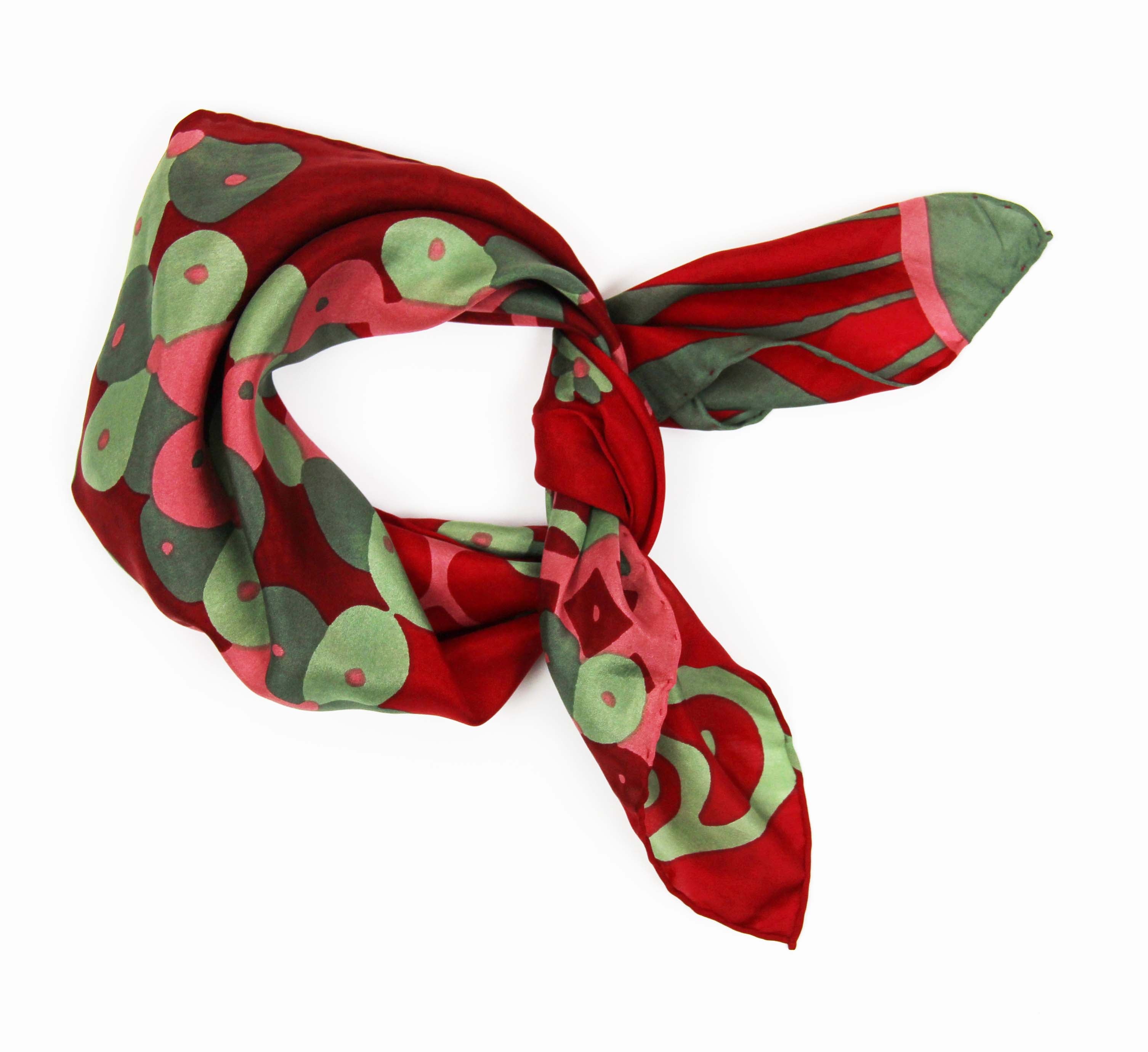 Foulard in Pura Seta 50x50 cm Sakura In Scatola Vintage