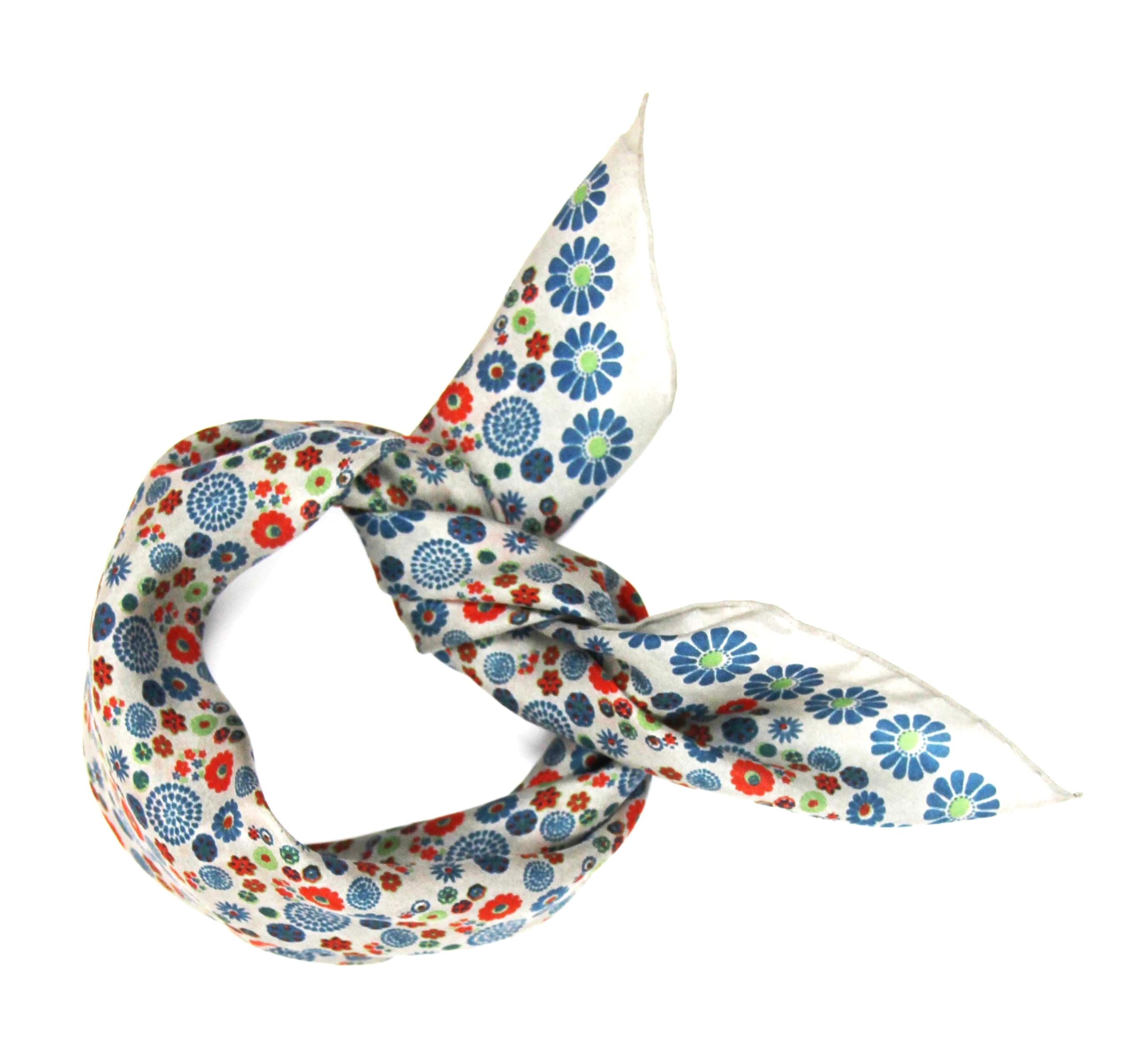 Foulard in Pura Seta 50x50 cm Hanami In Scatola Vintage