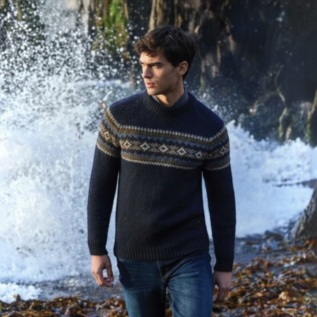 Maglione Uomo In Pura lana Donegal Fairisle - Cappelleria Bacca