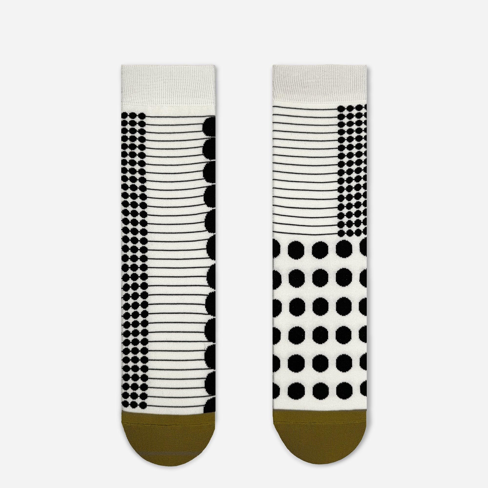 Calzini Spaiati Colore Bianco e Nero Greenfrog-dot - Cappelleria Bacca