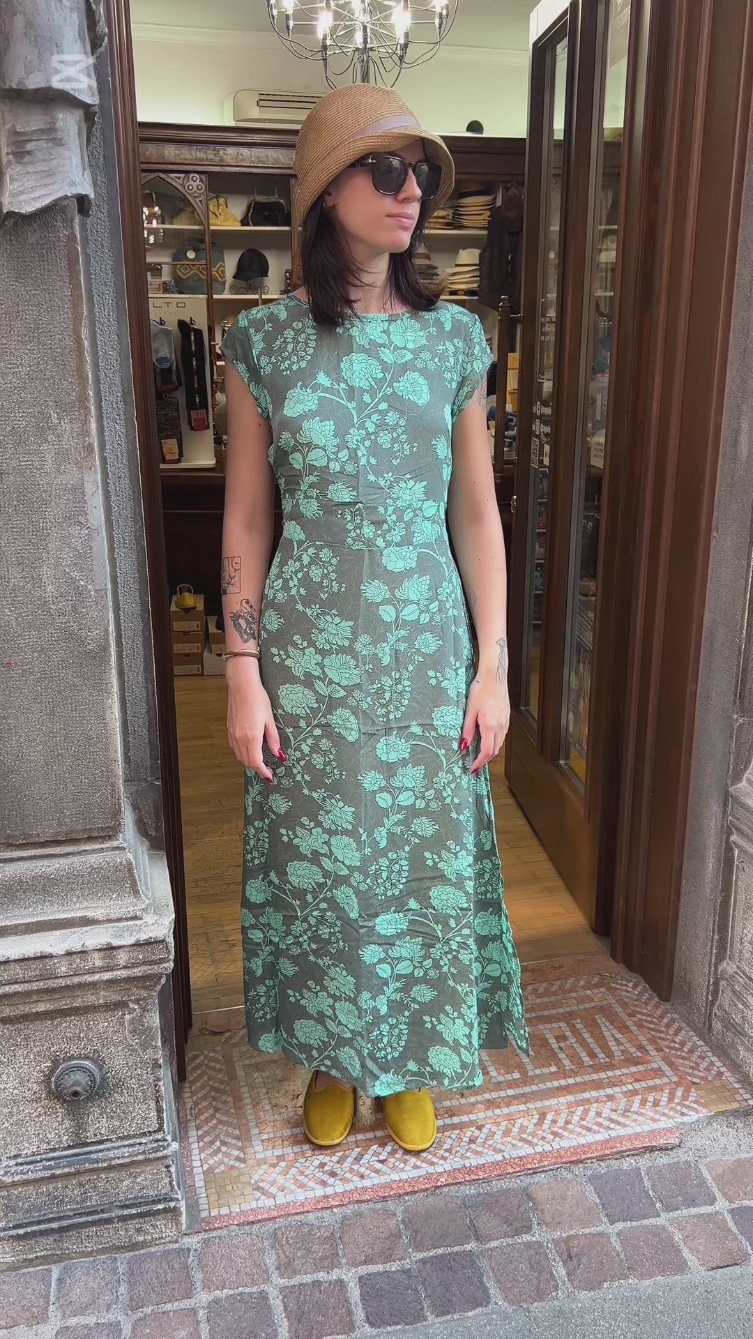 Abito In Seta Lungo Azzurro