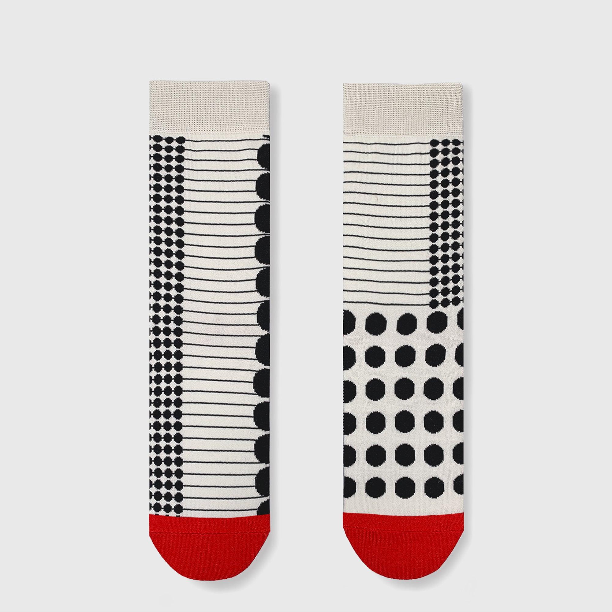 Calzini Spaiati Colore Bianco e Nero Greenfrog-dot - Cappelleria Bacca