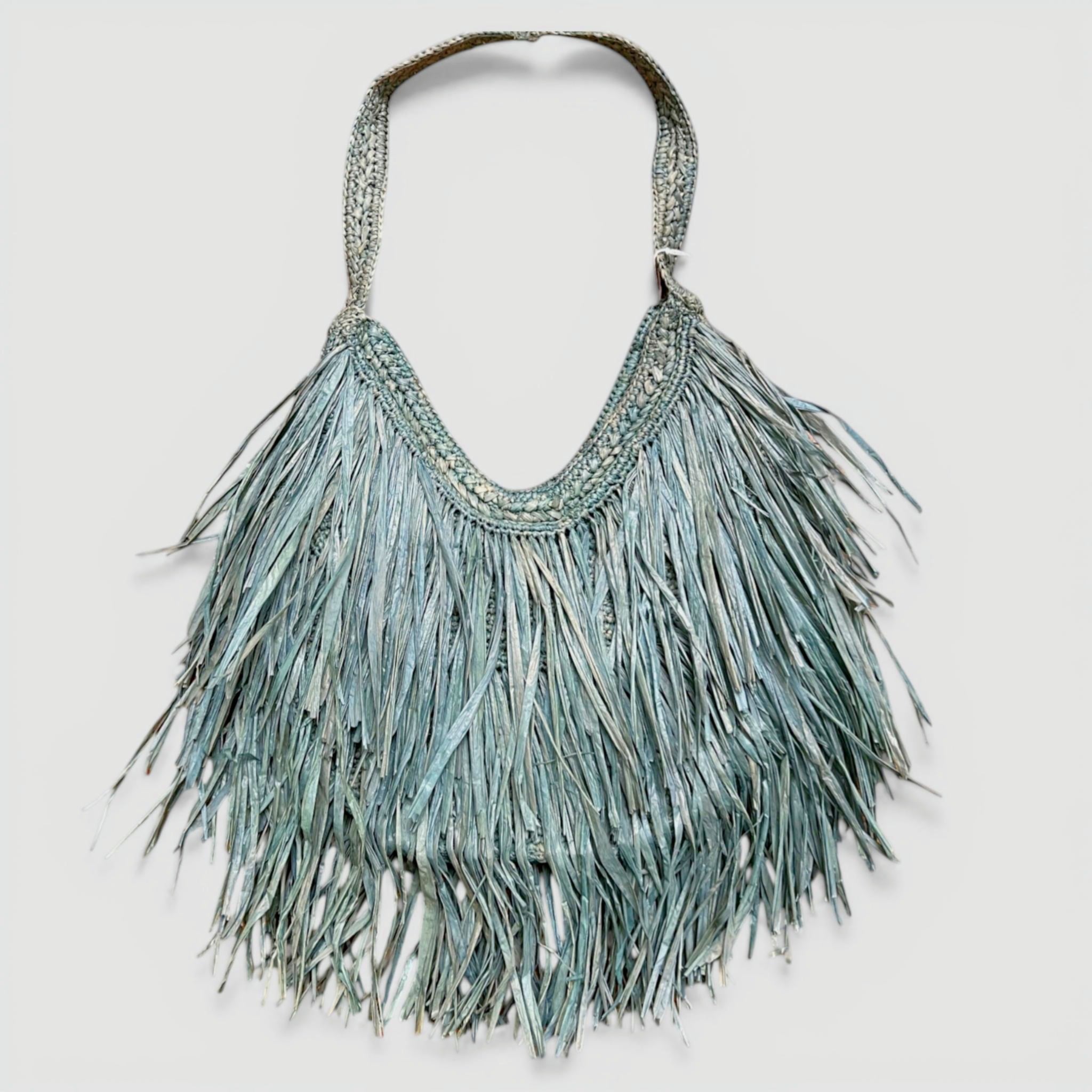 Borsa in Raffia Crochet con Frange - Cappelleria Bacca