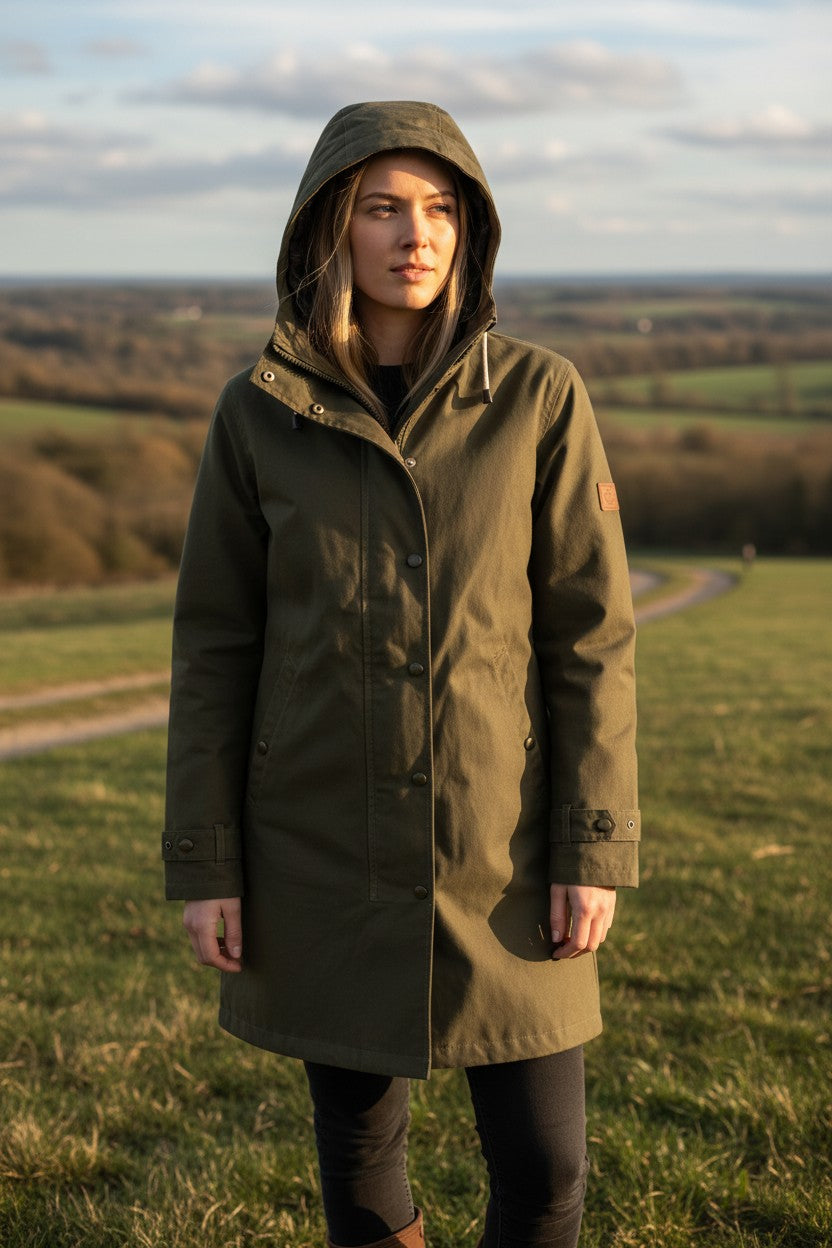 Giacca Parka In Cotone Cerato Brighton Oxford Blu - Cappelleria Bacca