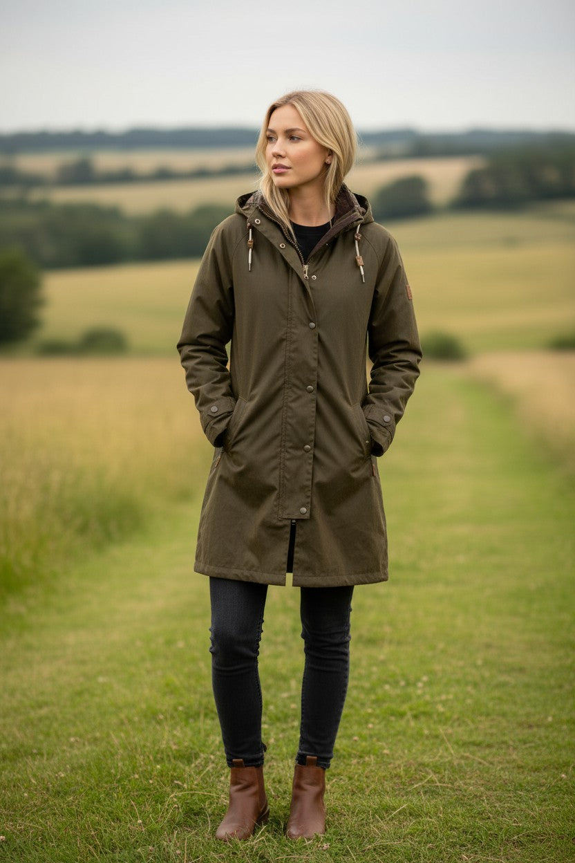 Giacca Parka In Cotone Cerato Brighton Oxford Blu - Cappelleria Bacca
