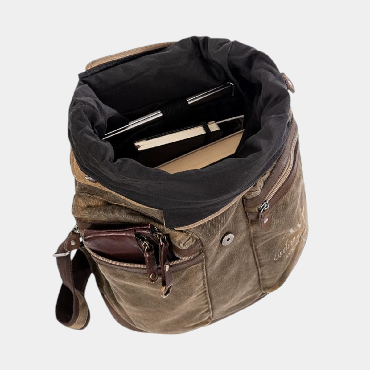 Zaino in Canvas Verde Militare - Cappelleria Bacca