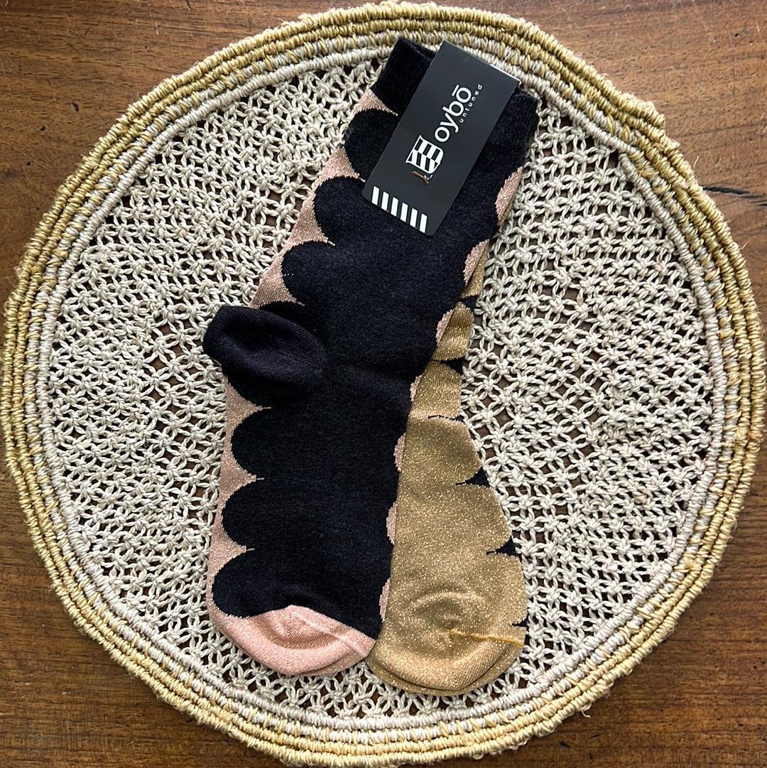 Calzini Spaiati Oybò Untuned Socks Angel Gold Lurex - Cappelleria Bacca